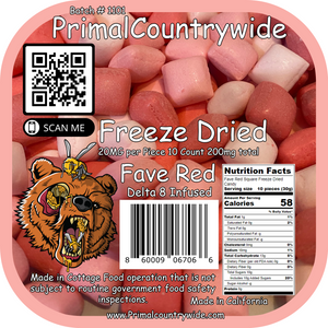 200mg Fave Red Square Freeze Dried Distillate Infused Candy