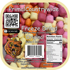 200mg Original Square Freeze Dried Distillate Infused Candy